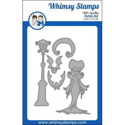 Whimsy Stamps Deb Davis and Denise Lynn Die - Elvira Moonlighting